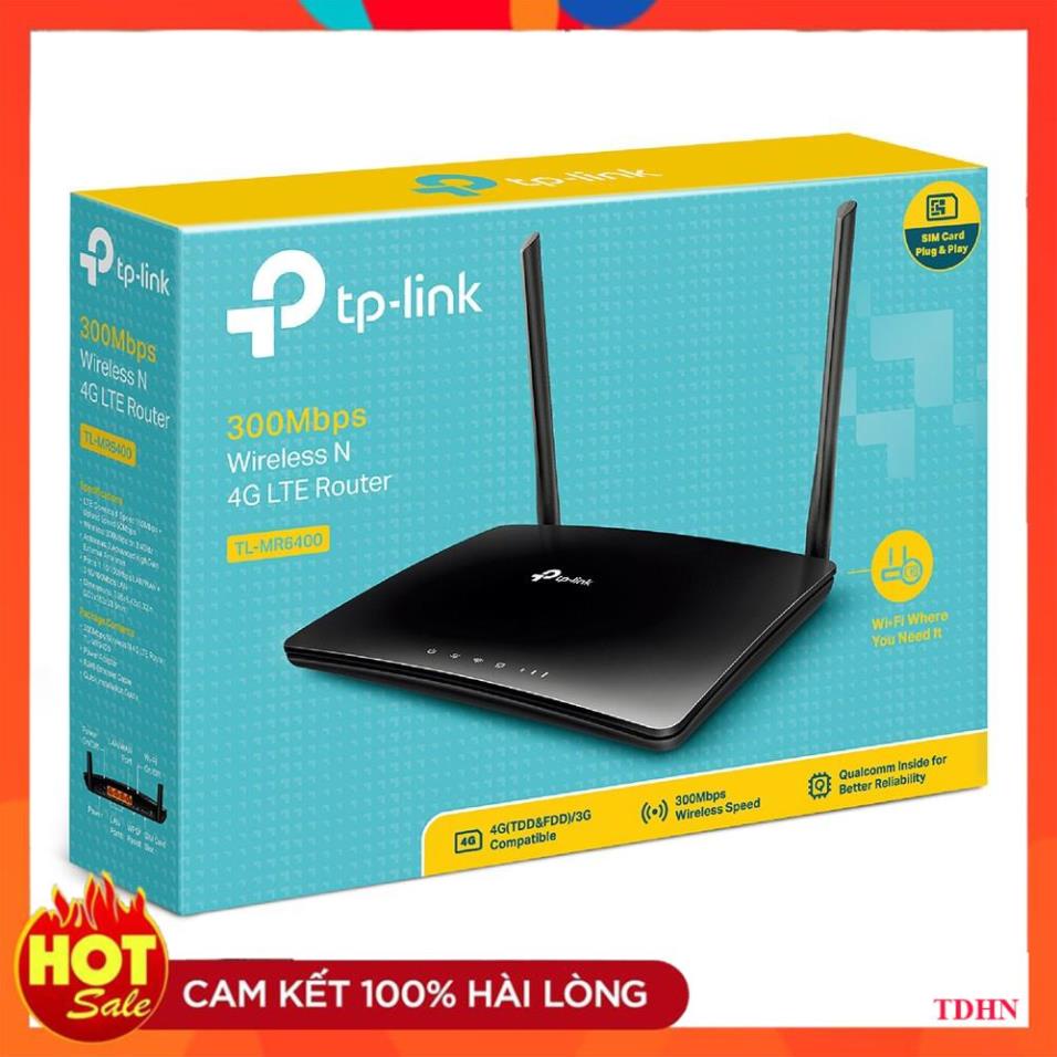 [Hãng] Bộ Phát Wifi Di Động 3G/4G Tplink TL-MR6400 tốc độ Wifi Chuẩn lên tới 300Mbps
