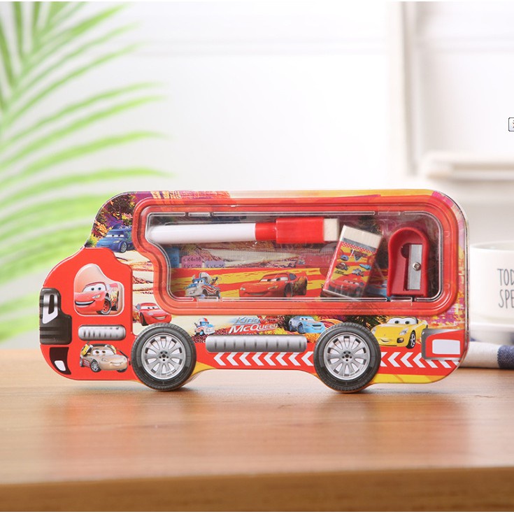 Hộp Đựng Bút Hình Xe Hơi Kèm Bộ Dụng Cụ Học Tập