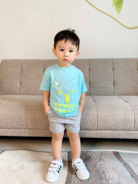 Áo phông xanh cây cọ Zara Auth sz 6m-3y