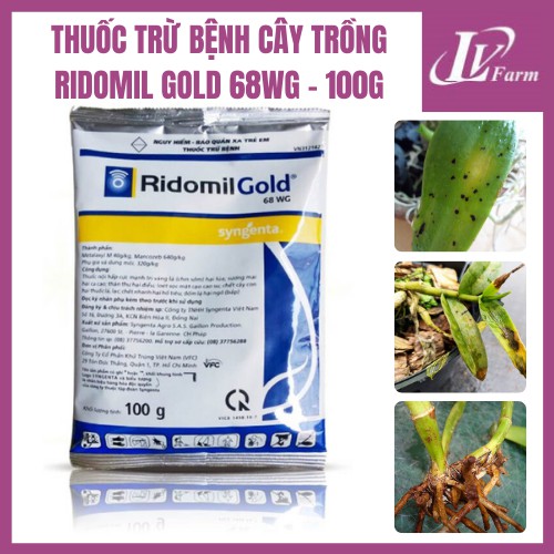 Thuốc Trừ Bệnh RIDOMIL GOLD 68WG - 100g - Trị Nấm Bệnh, Thán Thư, Sương Mai, Thối Nhũn ở Cây Trồng, Hoa Lan