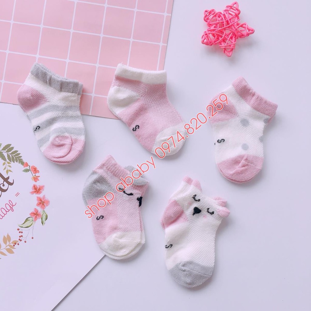 [Bán lẻ] 2 đôi tất lưới cổ ngắn kids sock cho bé trai bé gái từ 0-2.5 tuổi