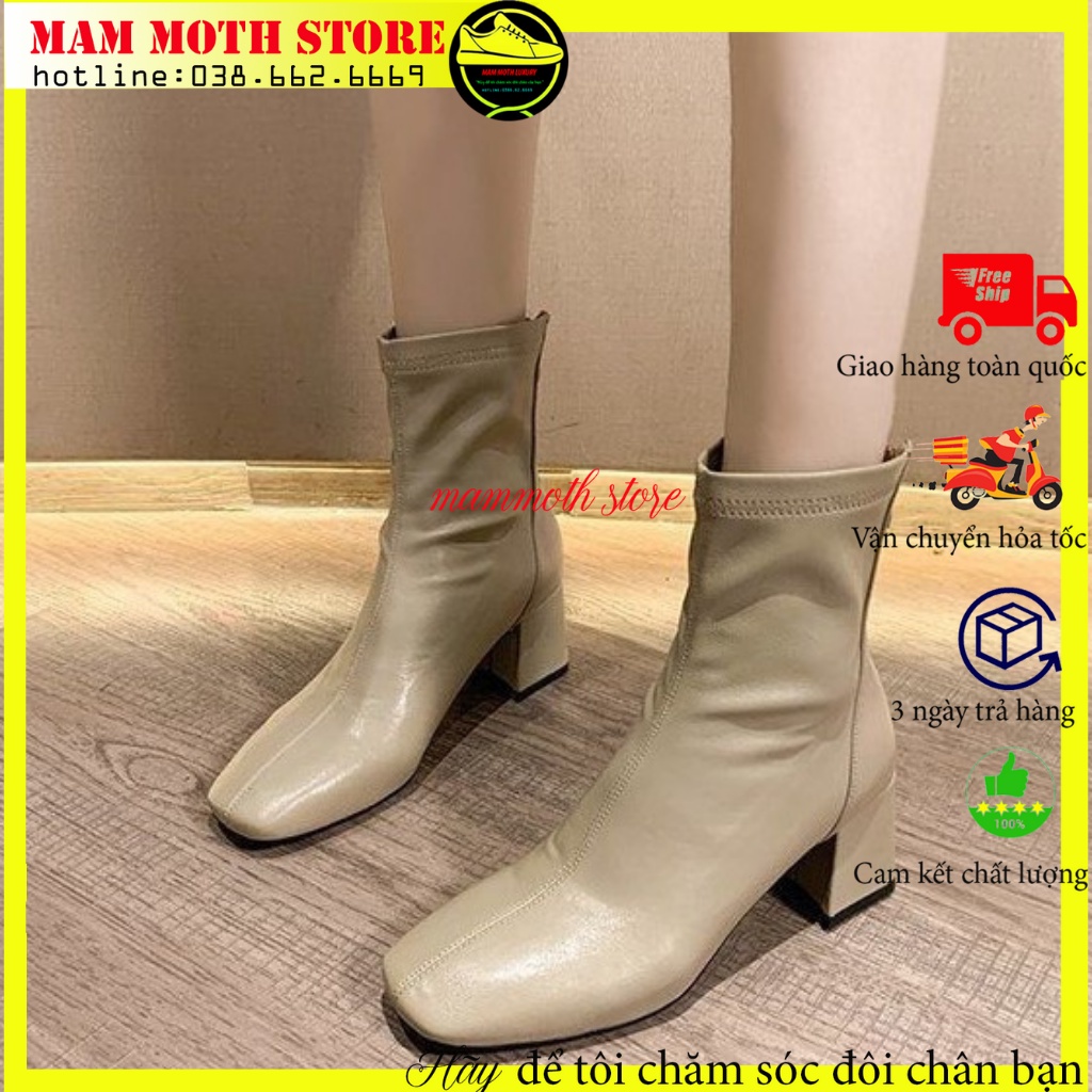 Bốt nữ cổ cao,boot nữ khóa sau hàng quảng châu da bò cao cấp full size shop MAMMOTH