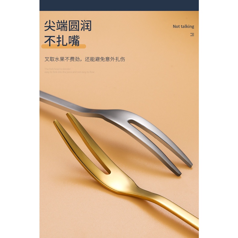 Nĩa Ăn Trái Cây Tráng Miệng Bằng Thép Không Gỉ 304 Cao Cấp