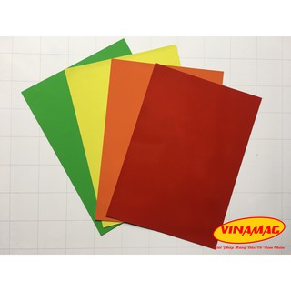 Nam châm dẻo A4 màu nhập khẩu Nhật Bản màu sắc tươi, lực từ mạnh, chi tết trong miêu tả