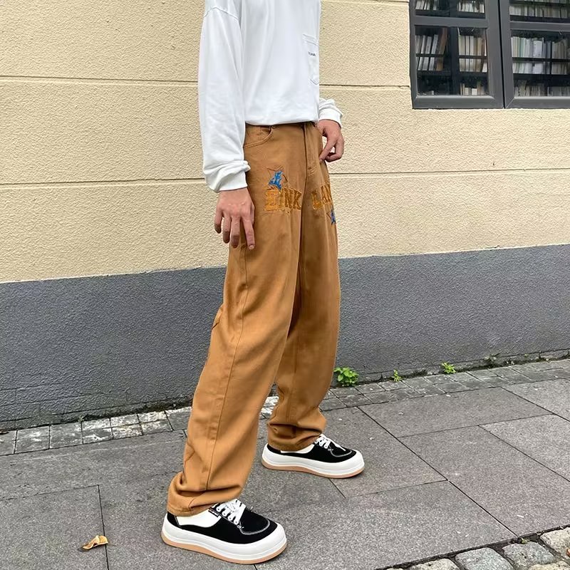 Quần jeans Dài In Chữ Phong Cách Thời Trang Nhật Bản Dành Cho Nam Giới Có Size S-3XL