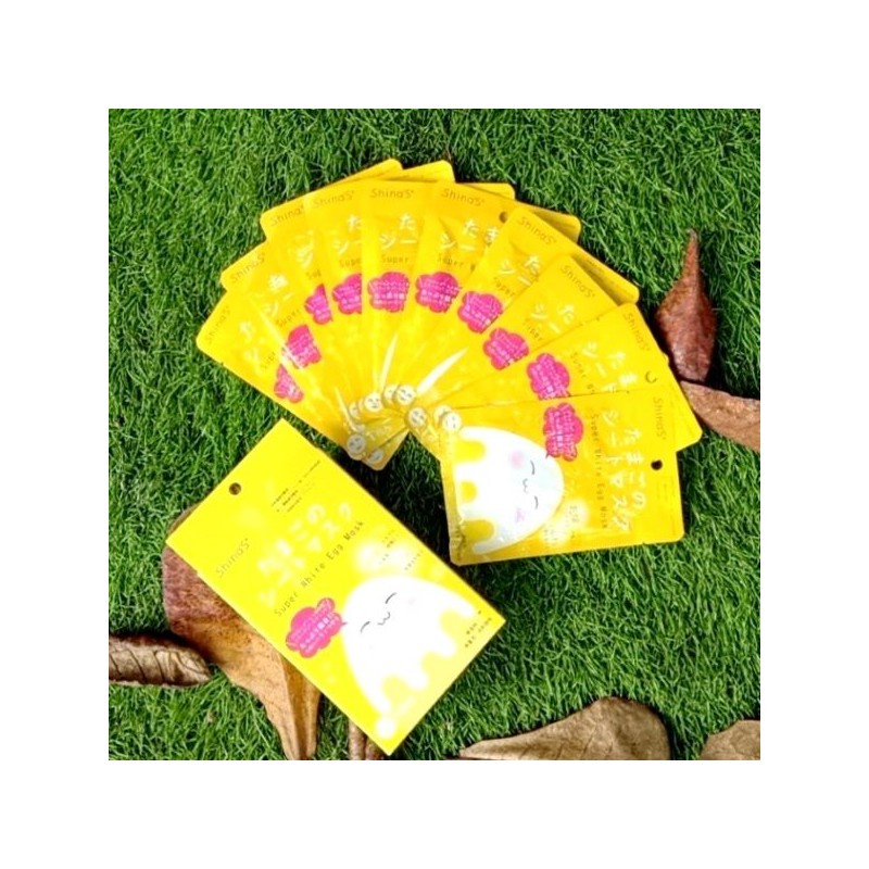 HỘP 10 MẶT NẠ TRỨNG TRẮNG DA MỜ NÁM NHẬT BẢN SUPER WHITE EGG MASK 250G