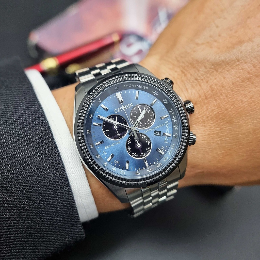 Đồng Hồ Nam Citizen BL8140-80L PERPETUAL CALENDAR Eco-Drive Dây Sắt Mặt Xanh