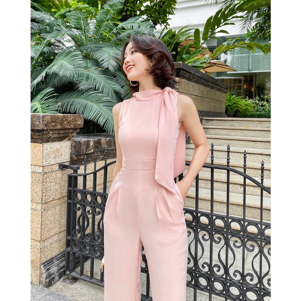 FEMEI Jumpsuit thiết kế nơ cổ sang trọng thanh lịch ROYBY JUM ( Hồng)