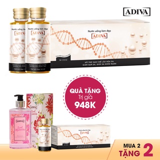 Combo 2 hộp collagen adiva 14 chai x30ml tặng 1 hộp collagen adiva 14 chai x 30ml & 1 chai sữa tắm adiva sweet memories