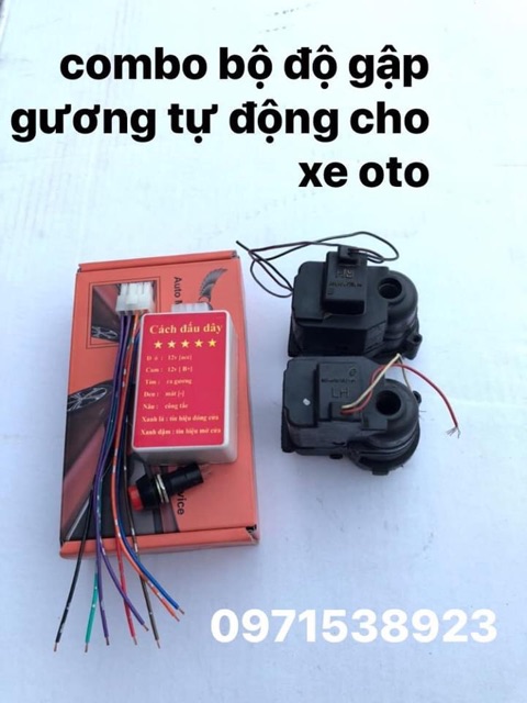 Combo trọn bộ motor gập gương cho xe oto chưa có gập gương