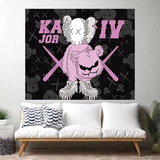 Thảm vải treo tường trang trí nội thất in họa tiết nhân vật hoạt hình sesame street kaws dễ thương