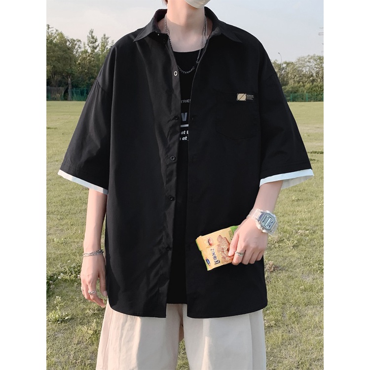 Áo sơ mi nam form rộng tay lỡ, áo sơ mi nam bigsize khoác ngoài ulzzang hàn quốc đi chơi đi học hàn quốc học sin