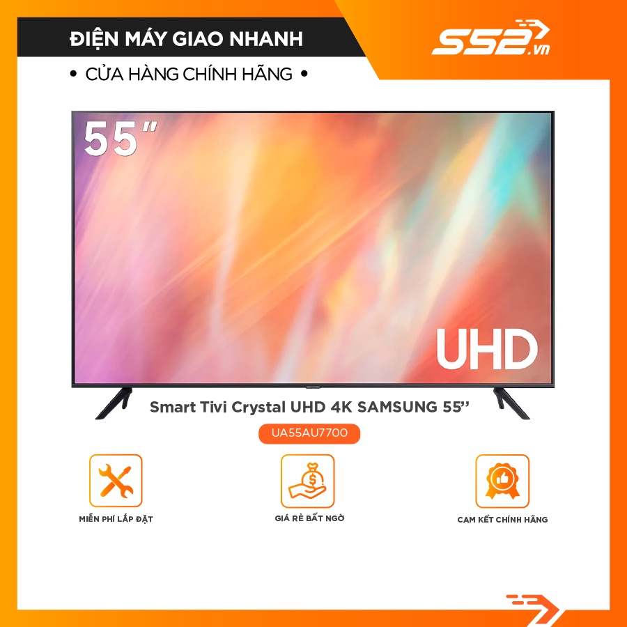 Smart Tivi Crystal UHD 4K Samsung 55 Inch UA55AU77000-Bảo hành chính hãng