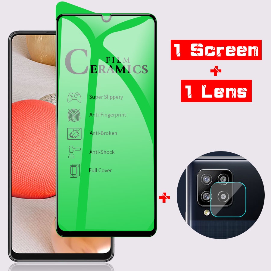 Ceramics Tempered Glass Samsung Galaxy A72 A52 A42 A32 A71 A51 A31 A11 A21S A12 A02S A50 A70 A30 A20S A10 A01 S20 Fe Note 10 Lite Full Screen Protector + Camera Protector