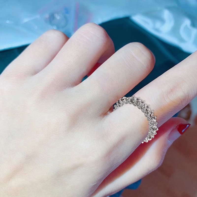 Bộ 2 nhẫn kim cương giả sang trọng phong cách cho nữ