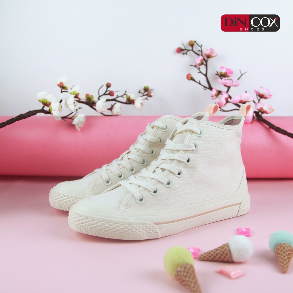 Giày Sneakers Nữ Cổ Cao DinCox  D09 BLACK
