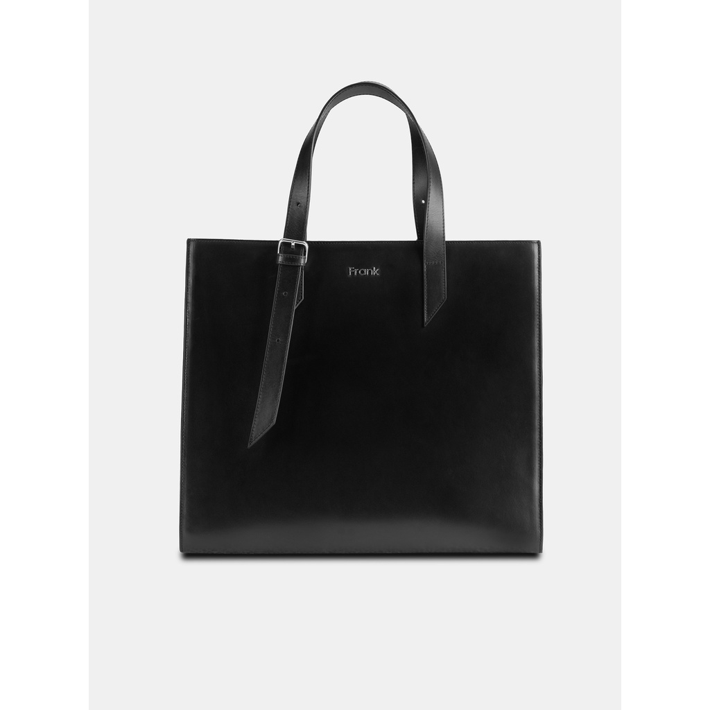 Túi Tote Đeo Chéo Nam Da Bò Mastrotto Cao Cấp FRANK Santiago Tote Bag Túi Xách Da Công Sở Nam Màu Đen-Jet Black
