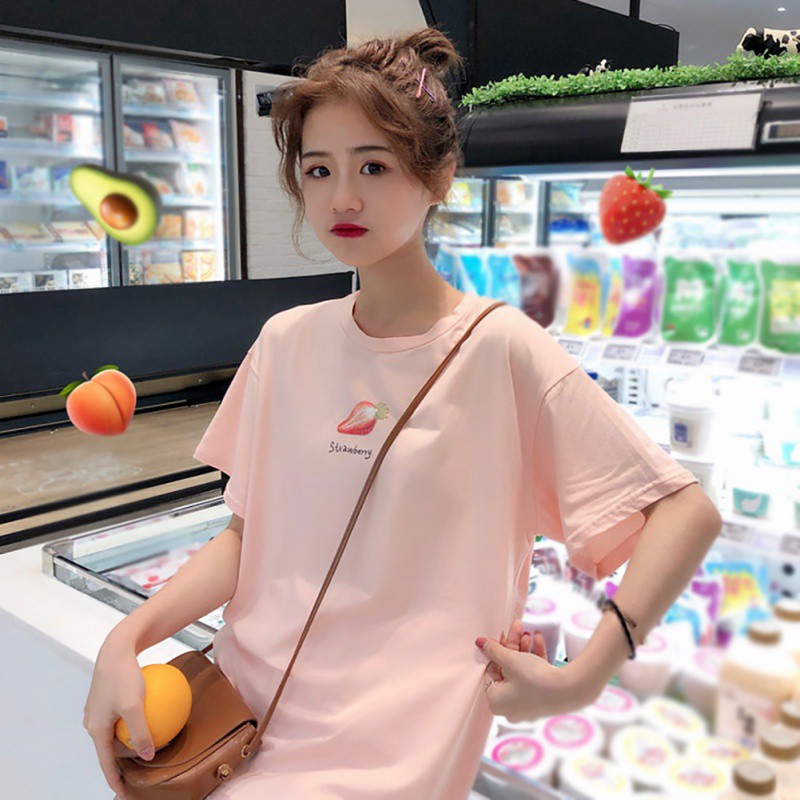 Áo thun ngắn tay in hình trái cây dễ thương cho nữ
