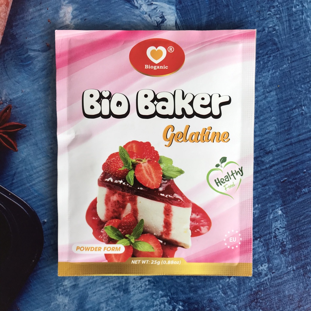 Gelatin Lá, Bột, Chay Bio Baker sử dụng đa dạng cho các công thức bánh, kẹo, chè,...