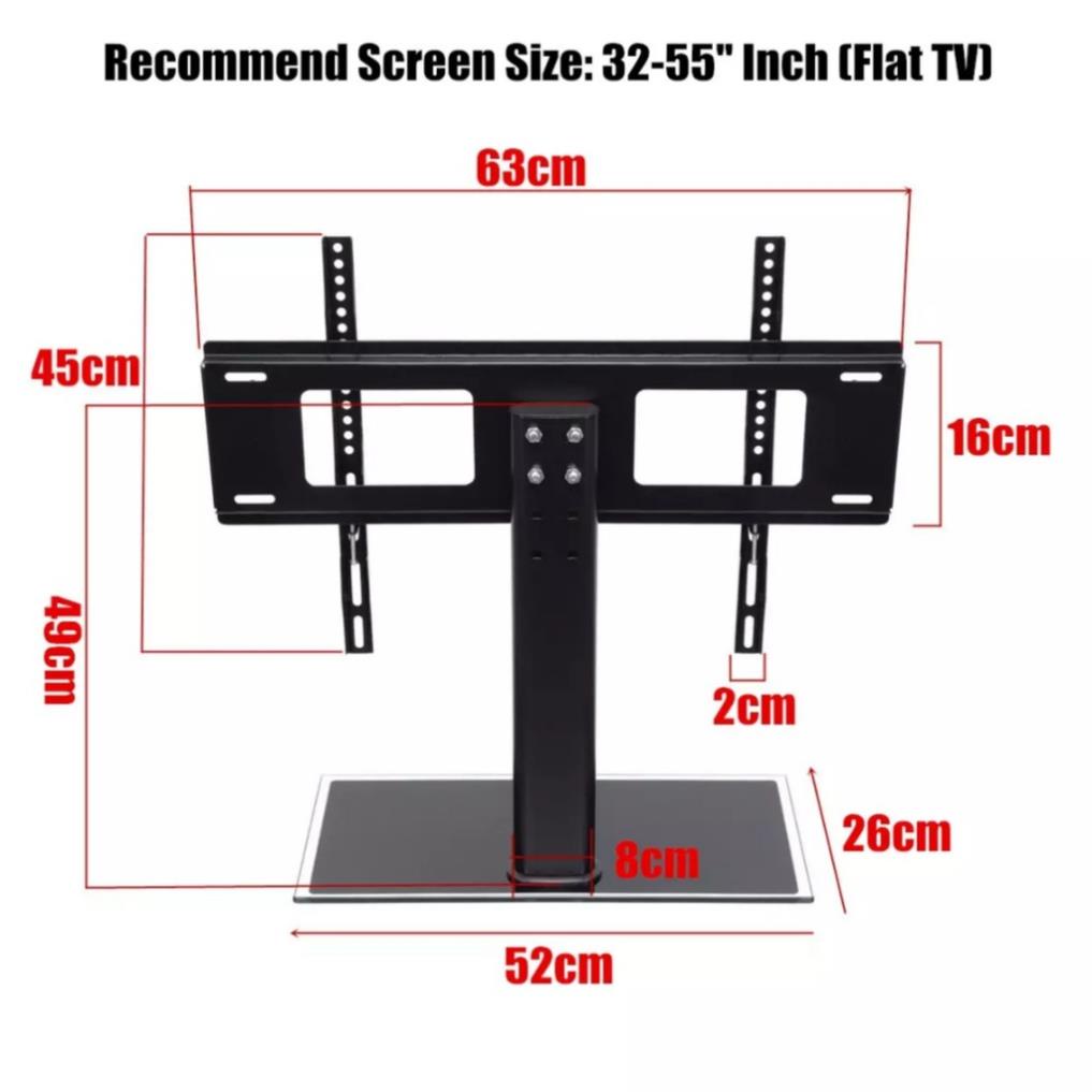Chân Đế Tivi Đa Năng Mặt Kính Cường Lực HQ3255 - [ Dành Cho Màn Hình 32" - 55" ] - [ Hàng Chính Hãng ] ]