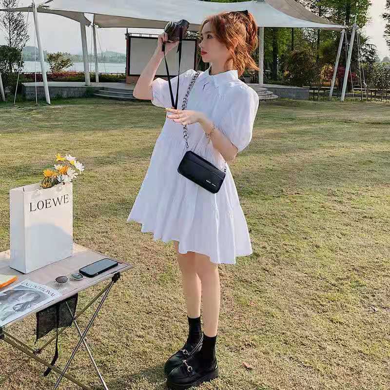Đầm búp bê kiểu tay phồng phong cách thời trang Hàn Quốc mùa hè 2021
