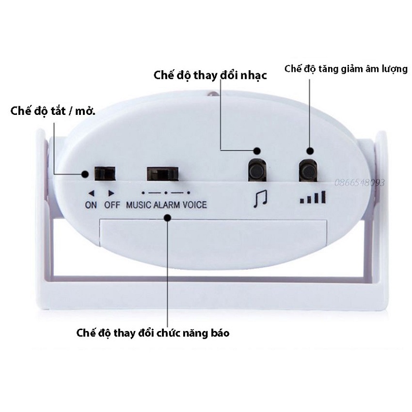 [FreeShip] Chuông báo khách, báo động chống trộm cảm ứng hồng ngoại thương hiệu DARHO