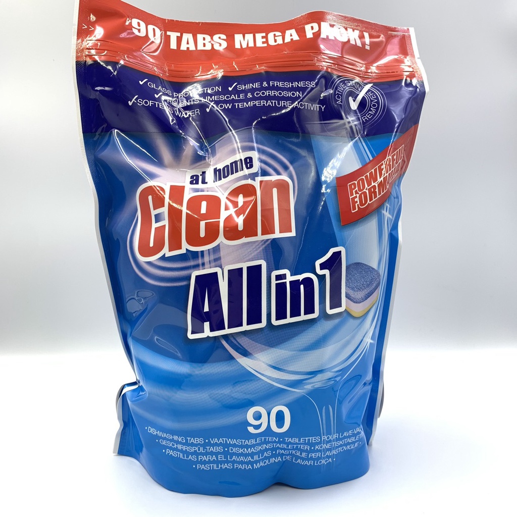 Viên nén rửa bát AT HOME CLEAN viên rửa chén dùng trong máy rửa bát All IN ONE 1,8kg 90 viên x 20g