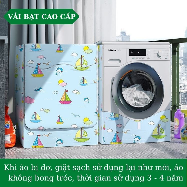 Bọc máy giặt cửa ngang vải bạt cao cấp loại dày đẹp Dotina BN01