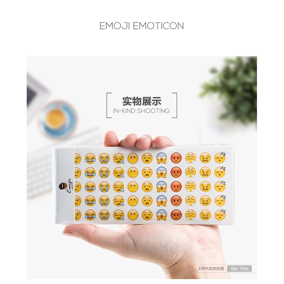 Bộ 12 tấm nhãn dán hình biểu tượng cảm xúc