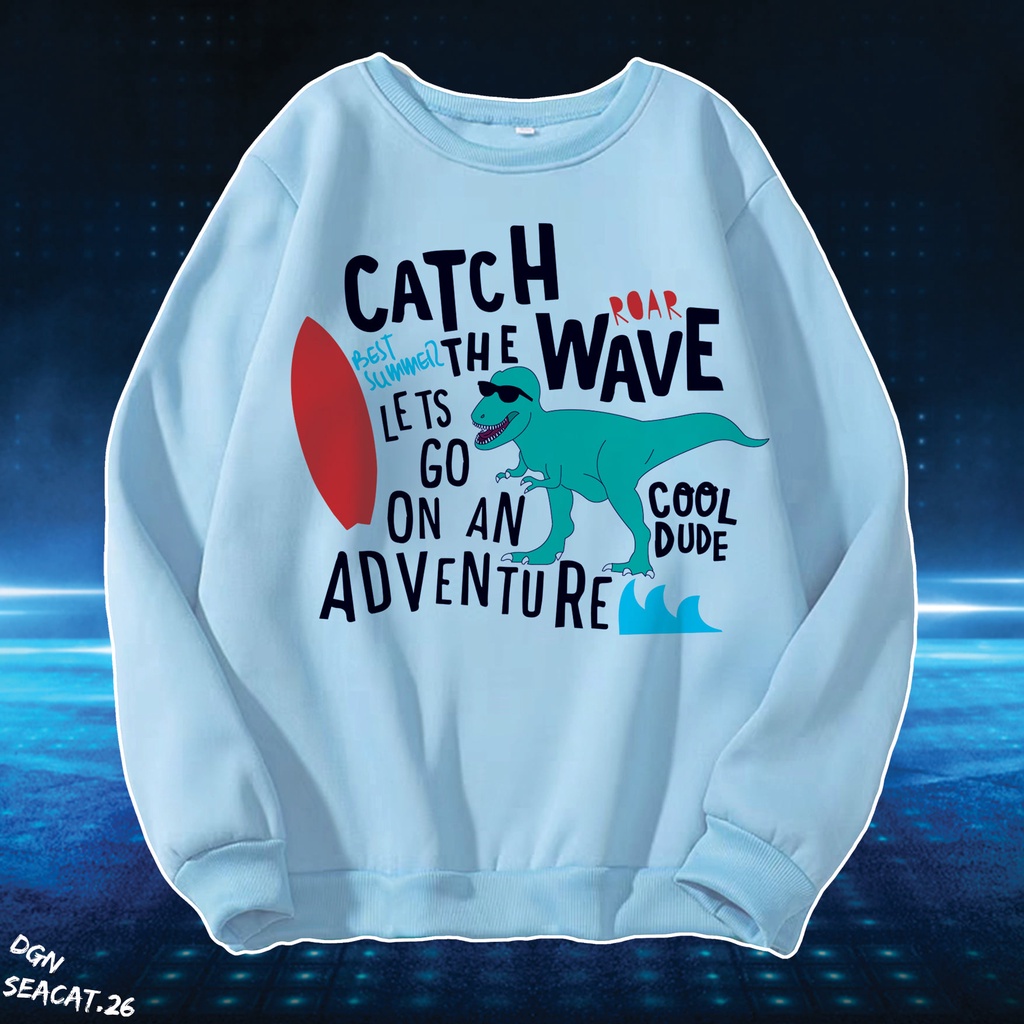 sweater màu xanh khủng long SEACAT.26