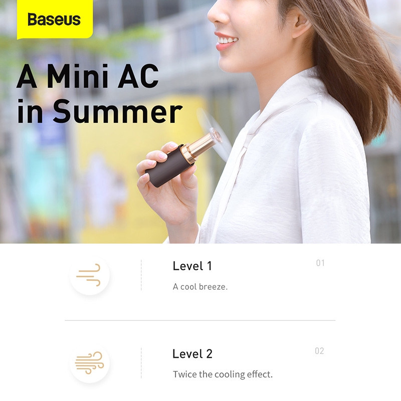 Quạt Cầm Tay Baseus Tay Cầm Hình Vuông Mini