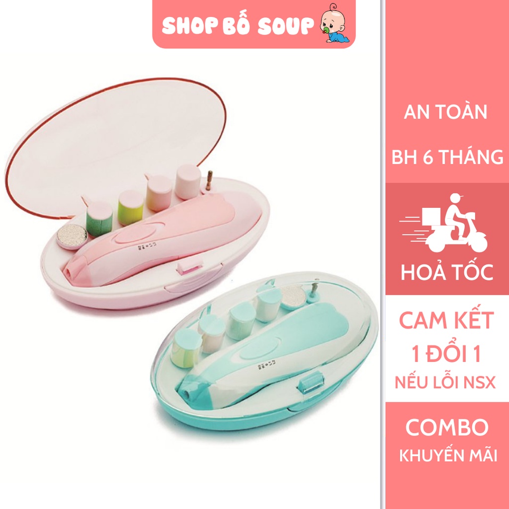 Máy cắt móng tay điện đa năng cho bé (Tặng kèm pin AA, bảo hành 6 tháng) Shop Bố Soup