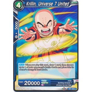 Thẻ bài Dragonball - bản tiếng Anh - Krillin, Universe 7 United / DB1-025'