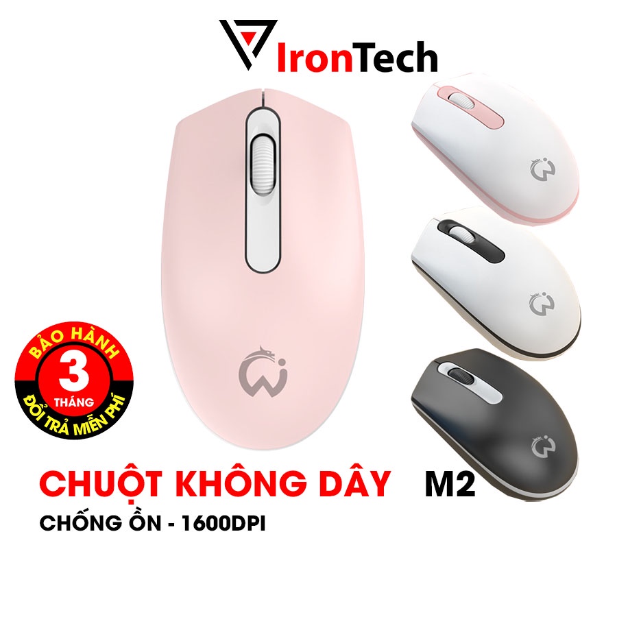 Chuột không dây wireless 2.4G và bluetooth IronTech Cops M2 chuột máy tính chống ồn silent 1600dpi cho laptop pc