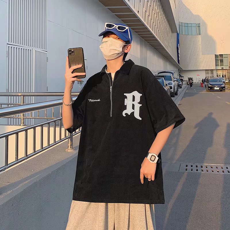 Áo Polo Nam Tay Ngắn Thời Trang Hàn Quốc Sành Điệu Cho Nữ Fashion Bigsize Simple áo Phông nam Dây Kéo áo thun Unisex From Rộng