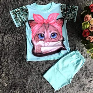 Compo đồ bộ thun cotton bé gái