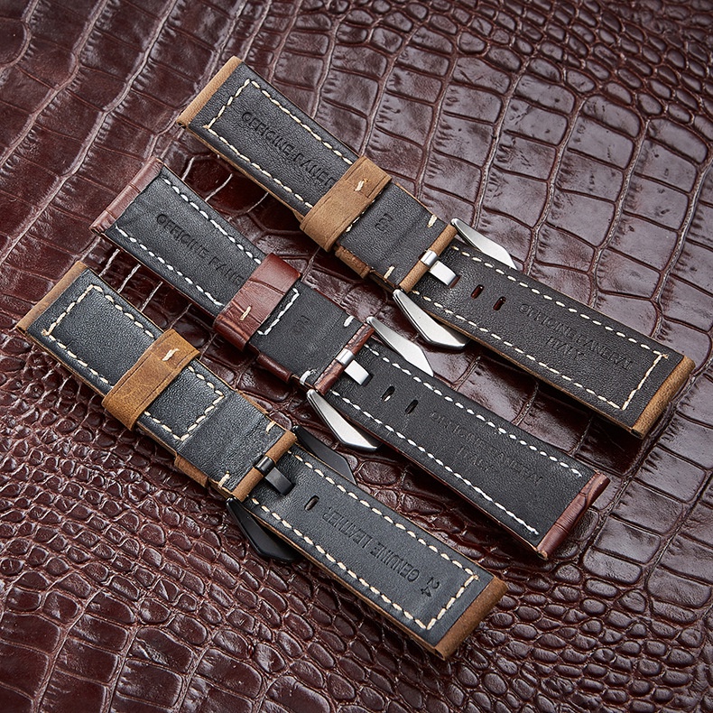 Dây Đeo Bằng Da Ngựa 20 22 24 26MM Cho Đồng Hồ Panerai PAM