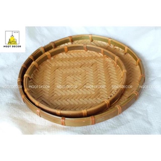 Tre VN- Mẹt (Nia) tre tròn viền mây đựng thức ăn, hoa quả, bún đậu Xưởng sx
