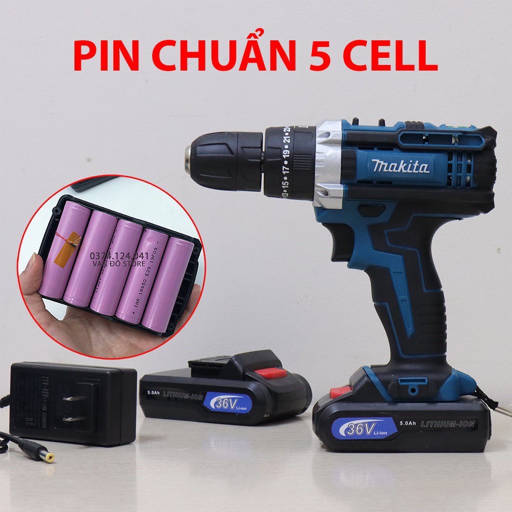 Máy Khoan Pin Bắn Vít Makita 3 chức năng, khoan tường bắn vít mở bulong, tiện lợi cho việc sử dụng gia đình