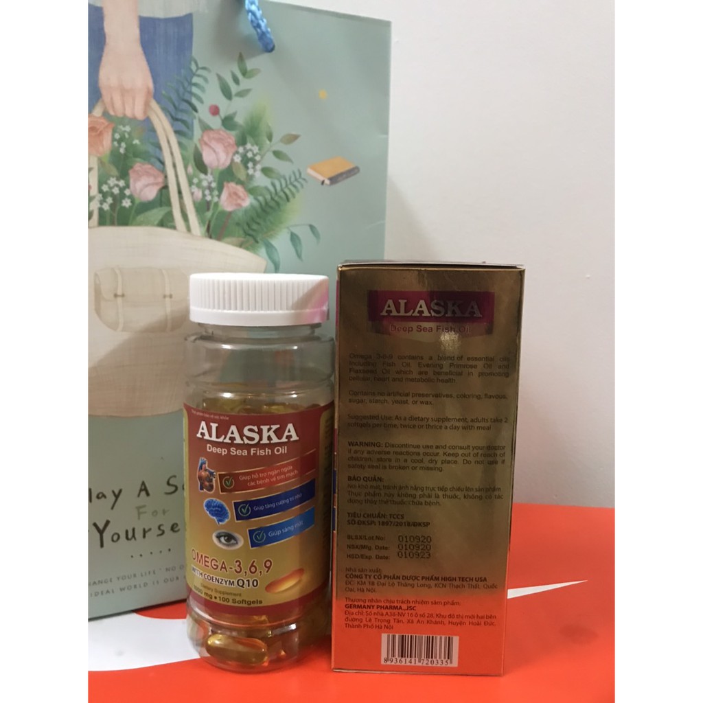 Dầu Cá Alaska Omega 3.6.9 - Hộp 100 viên - Bổ Não, Tăng Cường Thị Lực