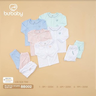 [CHÍNH HÃNG] BỘ DÀI TAY CÀI GIỮA BUBABY BB002 (TRƠN LÉ VIỀN)