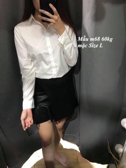 Áo sơmi 2 màu trắng và xanh chuẩn hình