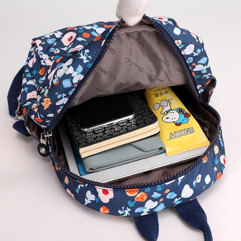 Ba Lô Nylon Họa Tiết Hoa Phong Cách Mới Cho Nữ