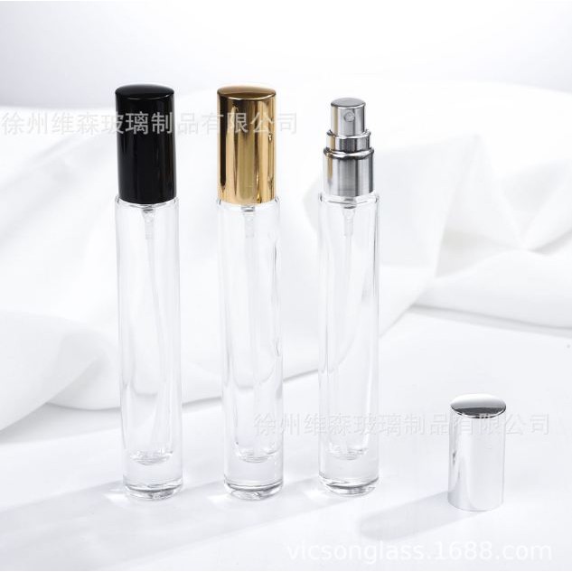 ( 13.364k/ lọ) Combo 21 +1 Chai chiết nước hoa 10ml trụ Thủy tinh nắp bạc 12.5cm