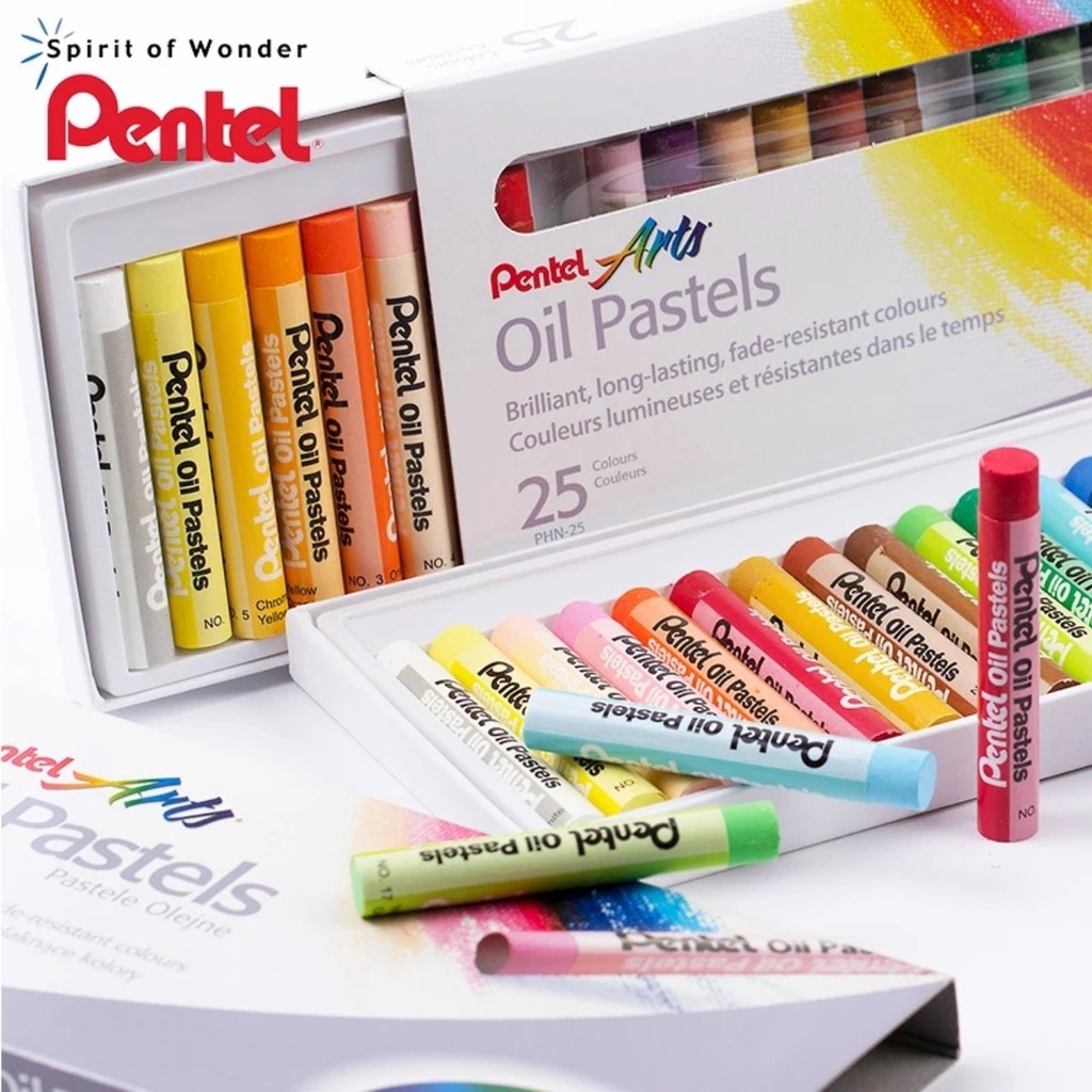 𝐏𝐞𝐧𝐭𝐞𝐥 𝐊𝐢𝐝 𝐀𝐫𝐭 𝟏 - Cùng bé sáng tạo thế giới muôn màu - Combo Sáp Màu Dầu Pentel Oil Pastel PHN + Chì Tiệp Vàng + Tẩy