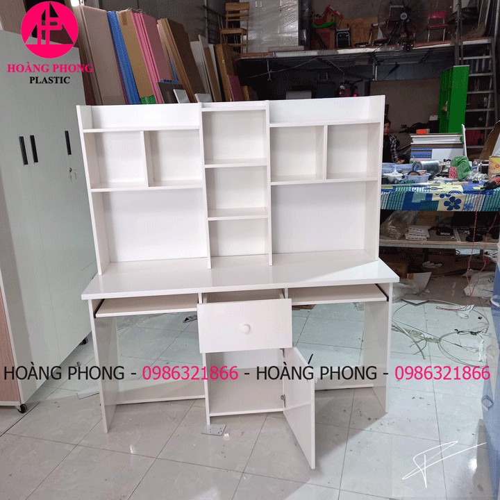 Bàn học đôi dành cho 2 bé ngang 1m4 màu trắng nhựa đài loan cap cấp miễn phí vận chuyển | BigBuy360 - bigbuy360.vn