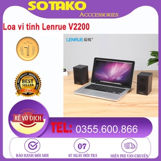 Bộ 2 Loa gỗ Lenrue V2200 chuẩn 2.0 âm thanh chất lượng cao, sử dụng cho Máy tính Laptop, điện thoại thumbnail