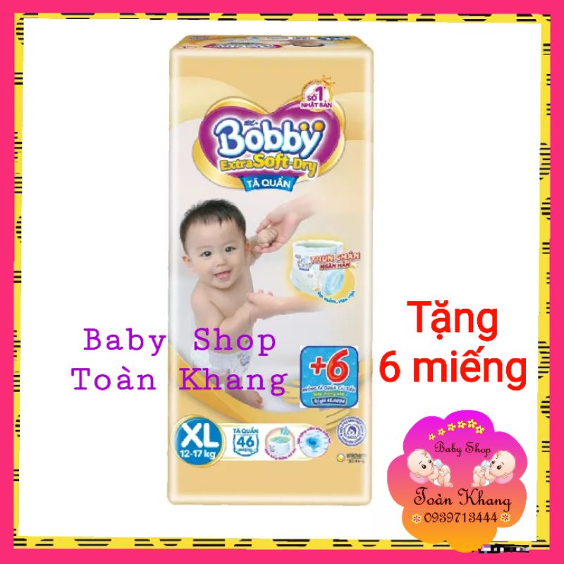 Tã quần/Tã dán cao cấp Bobby Extra Soft Dry L52_XL46