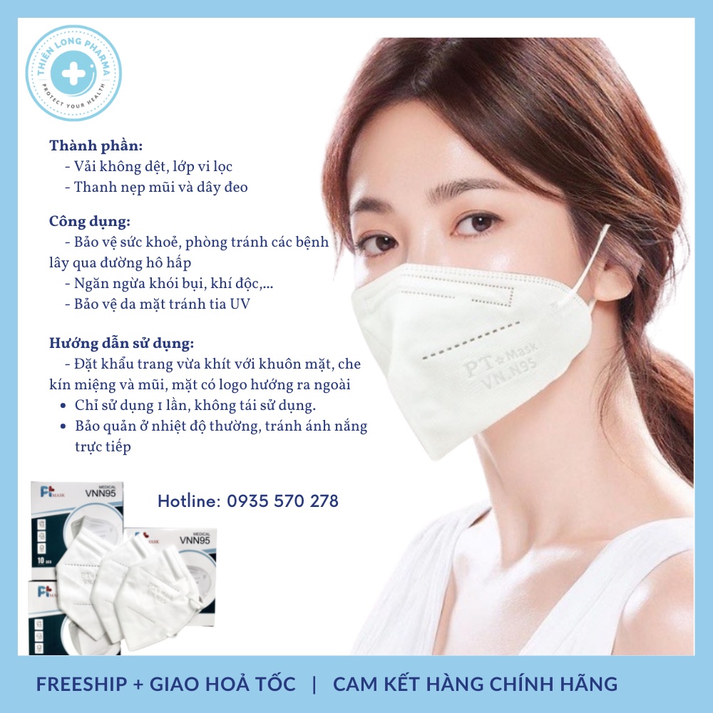 [COMBO 50 HỘP-500 Cái] Khẩu trang N95 PT chính hãng,công nghệ nhật bản, 4 lớp kháng khuẩn chống bụi siêu mịn