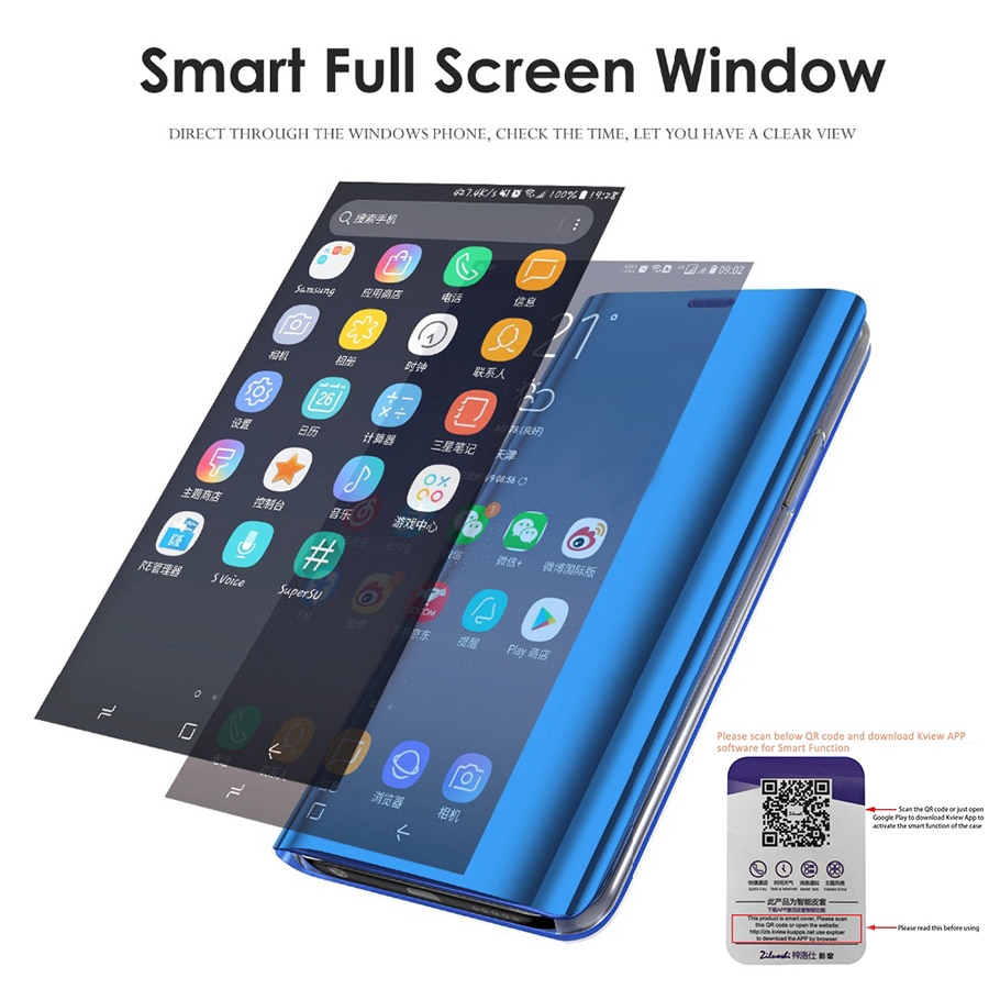 Xiaomi Mi 9T Poco F2 Pro F1 Redmi Note 7 8 9 9S 8A Mirror Smart Flip Case Cover